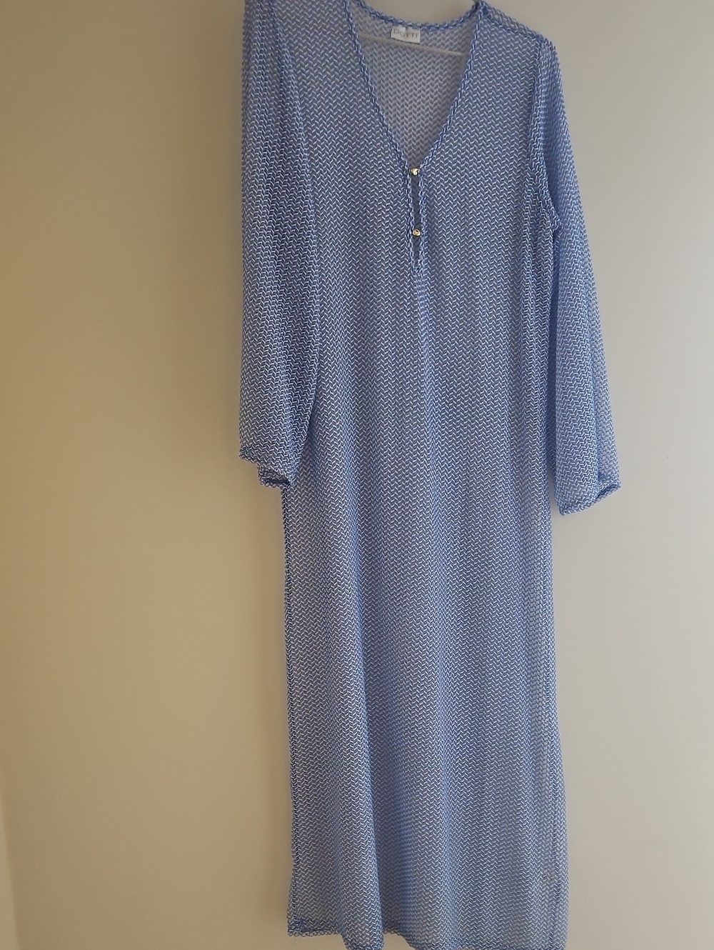 Dotti Light Blue Printed V-Neck Swim Coverup